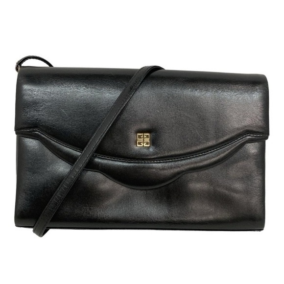 Givenchy Handbags - GIVENCHY vintage Sacs Black Leather Convertible Crossbody / Clutch bag